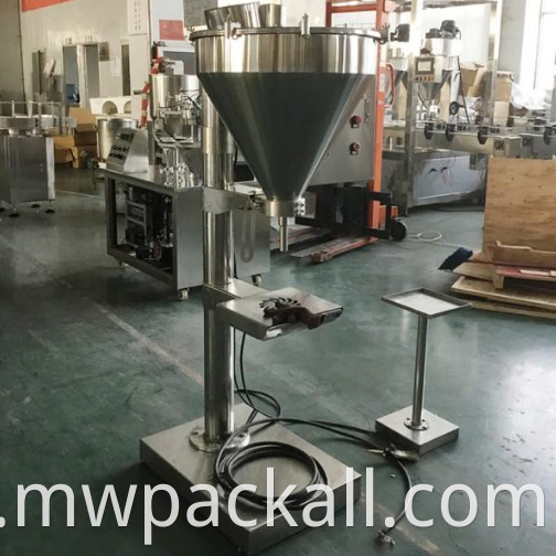 Semi Automatic Auger Filler Coffee Chili Small Protein Dry Milk Spice Particle Powder Filling Machine